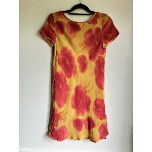 Liz Claiborne Women's Dress Orange Yellow Floral Lined Size 4 Petite